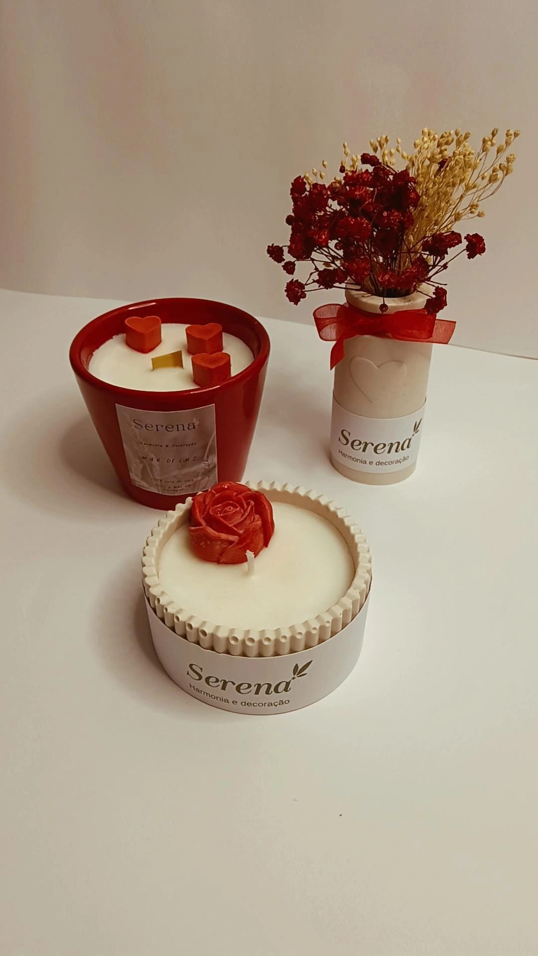 Vela em bau Jesmonite com Flor